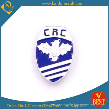 Hot Sale CRC Promotion Shield Shape Metal Pin Badge with Baking Finish